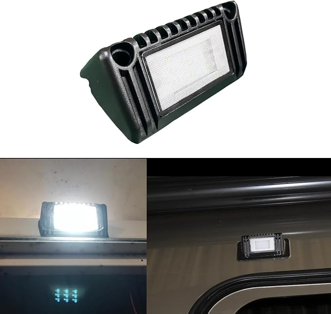 5 Inch LED RV Patio Lights Exterior, Awning Outdoor Porch Light Fixture, 12V/24V DC, 6000K Cool White, Down Angle Flood Beam, for Truck Boat Camper, Aluminum Housing Black Finish, 1 Pack