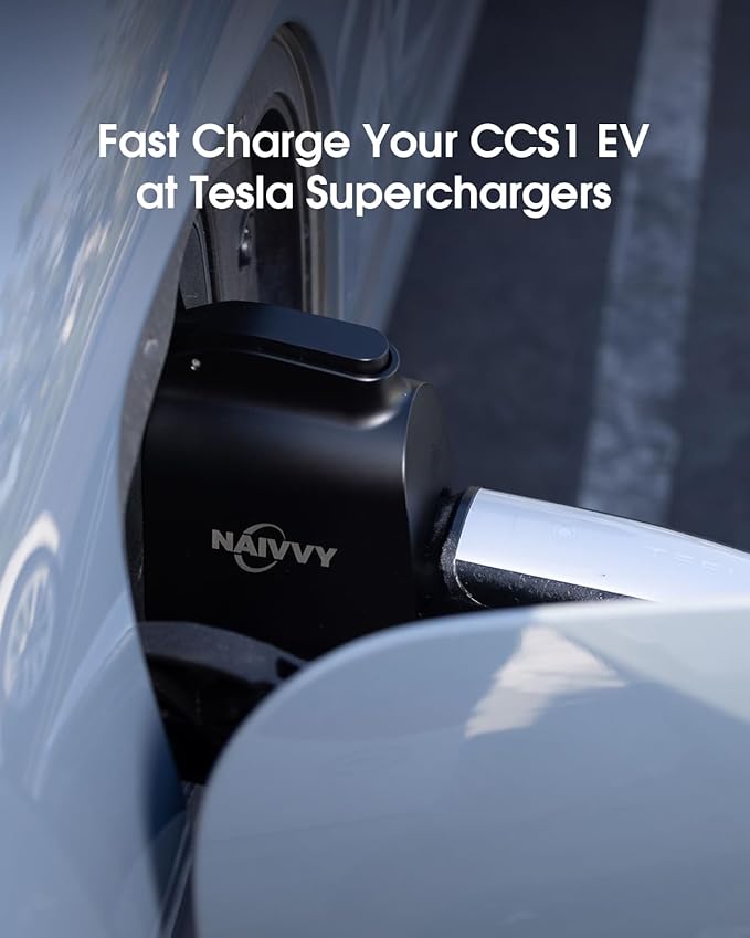 2025 Upgraded NACS to CCS Electric Vehicle Adapter (with Interlock Function) - 500 Amps / 1000 Volts - Compatible with Tesla Supercharger - CCS1 Fast Charging (Black)