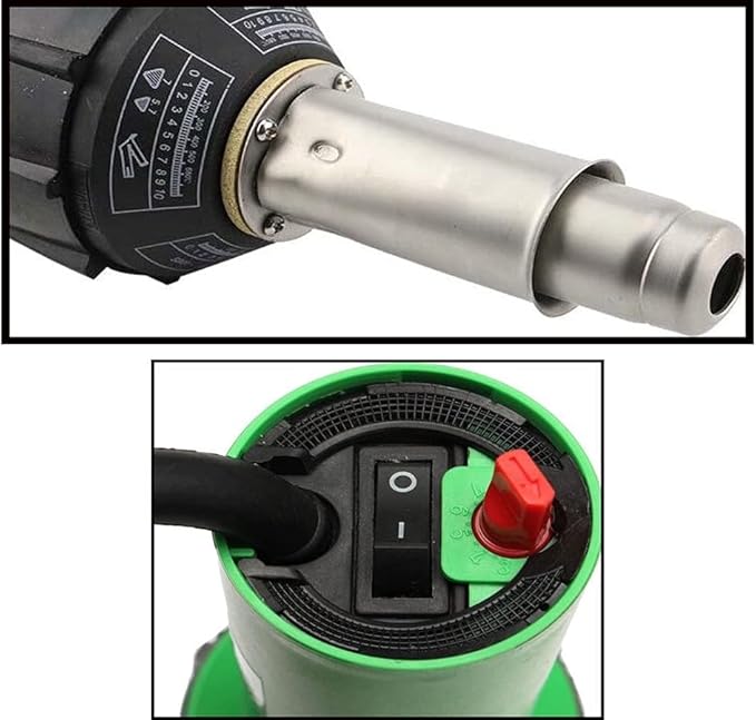 1600W Hot Air Plastic Welder Welding Gun Plastic Repair Welder Kit, 4 Flat Welding Nozzles, Various Welding Flooring Accessories Floor Tool Set