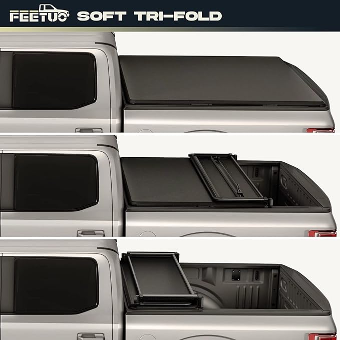 Soft Tri-Fold Tonneau Cover Truck Bed for 2015-2025 Ford F-150 5.5FT/67.1inch