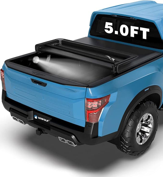 Soft Tri-Fold Truck Bed Tonneau Cover Fits 2005-2026 Frontier & 2009-2012 Suzuki Equator 5ft Bed (59.5") w/Track System | PRX3 |