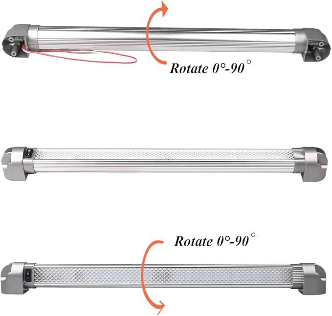 Lightronic RV LED Work Light Bar Fixture 21.5", 6000K-Cool-White, High Light-Output Low Current Draw, Integrated On/Off Rocker Switch, Heavy-Duty Aluninum Housing, 12V/24V DC, 1-Pack