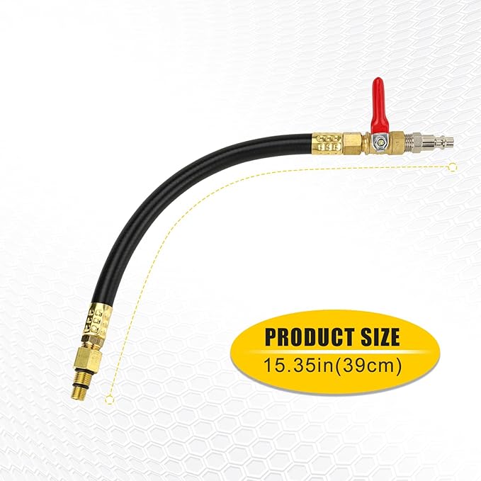 3mirrors Engine Air Valve Holder Pressure Pipe M10 M12 M14 M18 Thread to 1/4 NPT w/Ball Valve, Cylinder Leakage Testing Tool for Most LS Engine Compatible with Mustang Ford GM