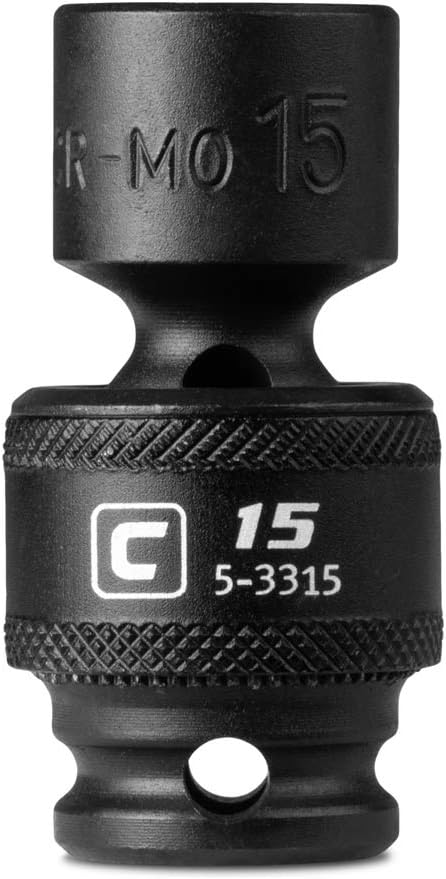 Capri Tools 516940 15 mm Universal Impact Socket, 3/8-Inch Drive, 6-Point, Metric