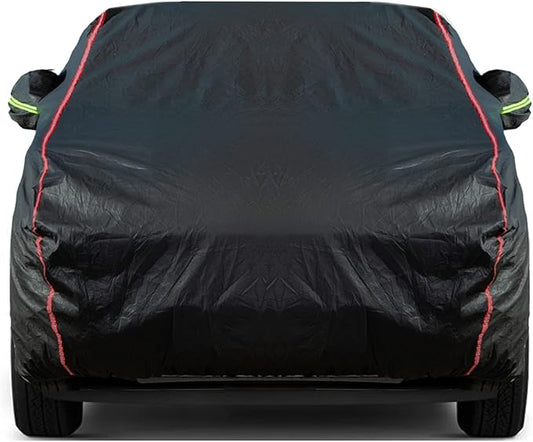 Car Cover, Fit for MPV, Breathable New Material for Sun Protection, Waterproof, UV Protection, Snow and Wind Protection, with Zipper Door, Suitable for Indoor and Outdoor Use (199"-210") B16