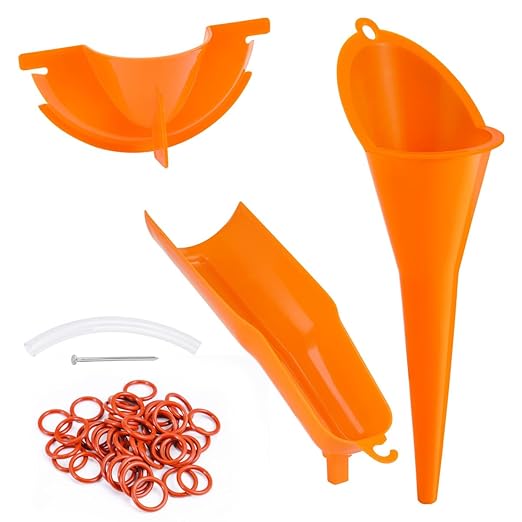 Oil Change Kit for Harley, 50Pcs O-Ring Primary Drain Plugs, Crankcase Fill Funnel, Primary Case and Drip Free Oil Filter Funnel, Oil Funnels Set for Harley Davidson Accessories