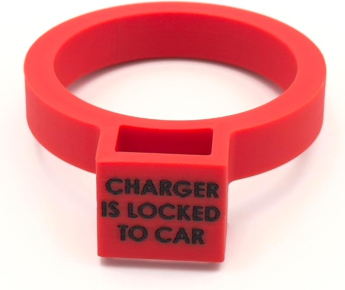 Door Dock for Tesla/J1772 Adapter for Model Y and Charger Locking Ring Bundle 2023-2025 (Red)