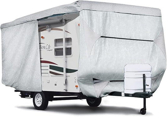 SavvyCraft ShieldAll Ultimate Travel Trailer Camper Cover, Heavy Duty RV Trailer Cover w/Access Panels fits 26 feet to 29 feet