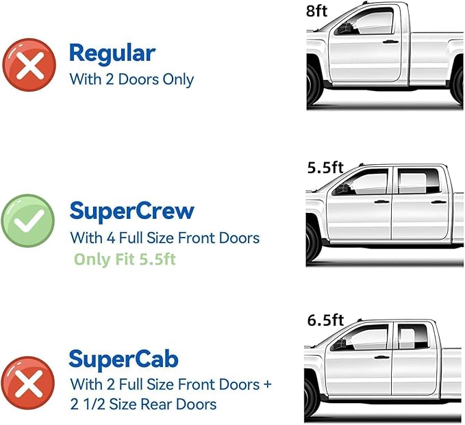 Hard Quad-Fold Tonneau Cover Truck Bed Fits 2015-2026 Ford F-150 Styleside (Not for Flareside) 5.5FT(66") Bed