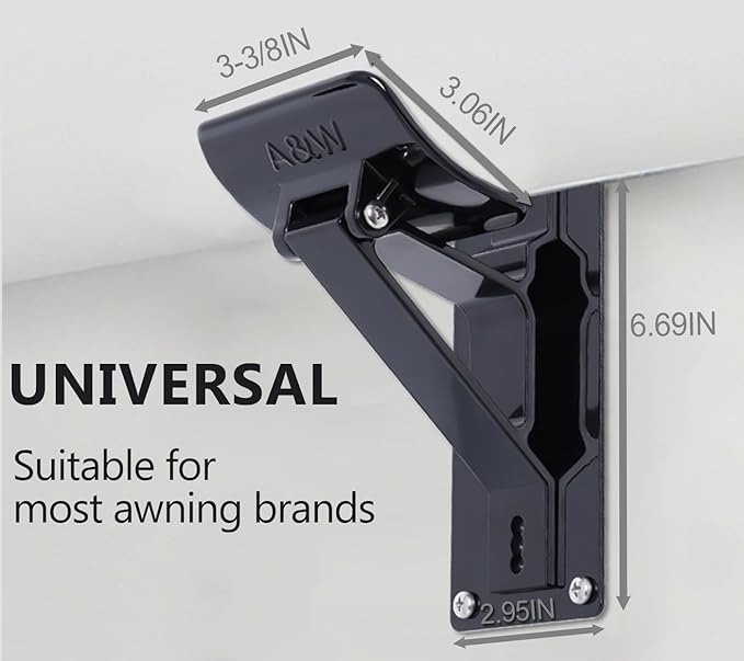 RV Awning Support Roller Cradle Center Support for RV Camper Awning, Black