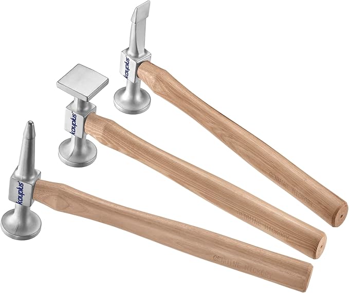 3PCS Aluminum Auto Body Dent Repair Set - Metal Work Dolly Tool Kit With Chisel, Shrinking, and Utility Pick Hammers
