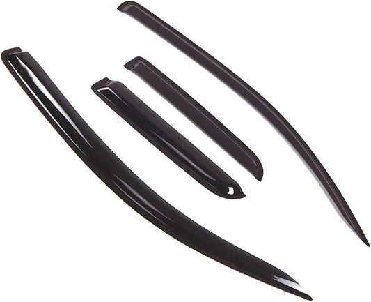 Tuningpros WD2-462 Dark Smoke 4 Pcs Set Window Visor (Outside Mount) Deflector Rain Guard Compatible with 2007-2016 Toyota Tundra Double Cab/Extended Cab