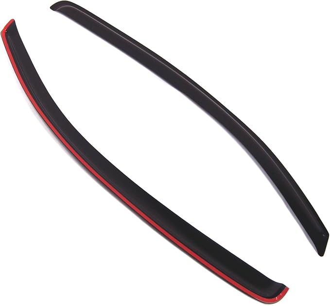 Tuningpros WD2-453 Dark Smoke 2 Pcs Set Window Visor (Outside Mount) Deflector Rain Guard Compatible with 2005-2015 Toyota Tacoma Regular Cab