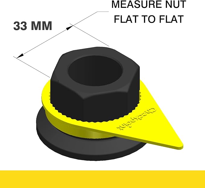 Checkpoint Wheel Nut Indicator Yellow 33 mm – Visual Indicator for Fleets, Industrial Trucks, Agricultural Vehicles, and Goods Transporters – Lug Nut Arrows Yellow 33 mm (Bag of 100 Pcs)