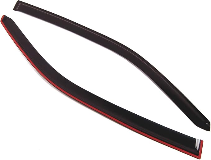 TuningPros Outside Mount Window Vent Visors Rain Guards Compatible with Chevrolet Cavalier Coupe 1995-2005 | Side Window Wind Deflectors Rain Shields | Smoke Tinted, 2 Pcs Set, DGWV-031