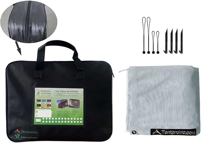 Tentproinc RV Awning Sun Shade Screen 8' X 16' 3'' (Fit for 17' Awning) Mesh Screen Sunshade Screenshade for Motorhome Camper Trailer Awning Sunshade Screen UV Blocker - 3 Year Warranty (Gray)