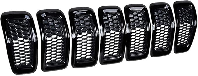 Astra Depot Compatible with 2014-2018 Jeep Cherokee Mesh Honeycomb Grille Grill Trim Insert Kit 7pcs Black