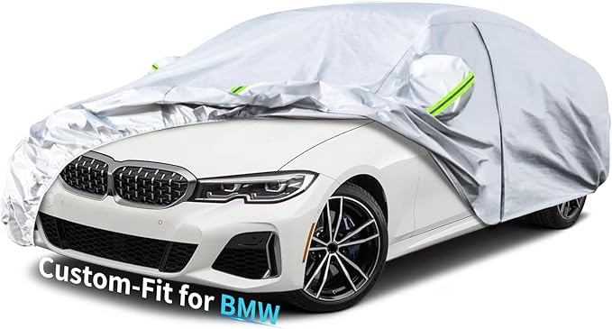 Custom-Fit for BMW Car Cover, 7 Layers Car Cover Waterproof All Weather for Automobiles, Outdoor Full Cover Rain Sun UV Protection with Zipper (for BMW M2)