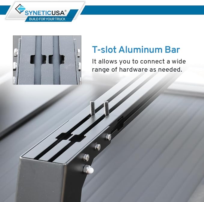 Syneticusa AR Automatic Retract Hard Tonneau Cover with Rack Fits 2016-2026 Tacoma 5' Truck Bed Waterproof Off Road Overlanding