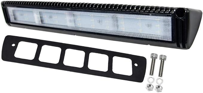 Raycharm 18" RV Exterior LED Awning Lighting Fixture, 40° Down Angle Flood Beam, 6000K Cool-White, 12V/24V DC, High Lumen Output Low Current Draw, Aluminum Housing Black Finish, 1-Pack