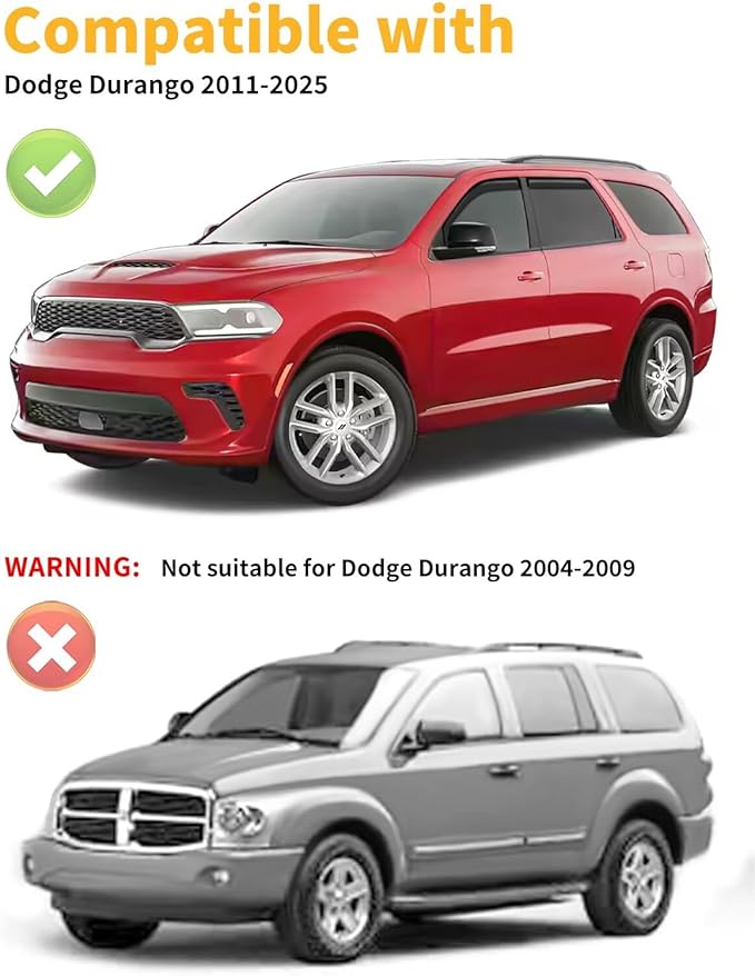 in-Channel Window Rain Guards Fit for Dodge Durango 2011-2026 Extra Durable Window Visors Window Deflectors Vent Visors Vent Shades Car Accessories-4 pcs 2-Q15