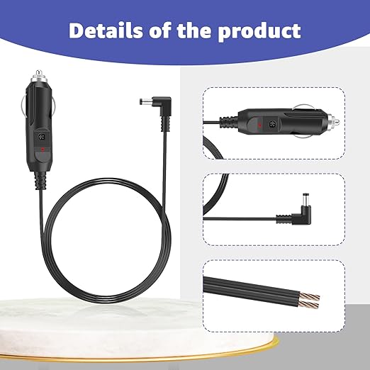 12V Replacement Charging Cable for Towmate Towlight Bars - Compatible with TM22G Limelight & All Light Duty Towmate Lights - Standard DC Charge End