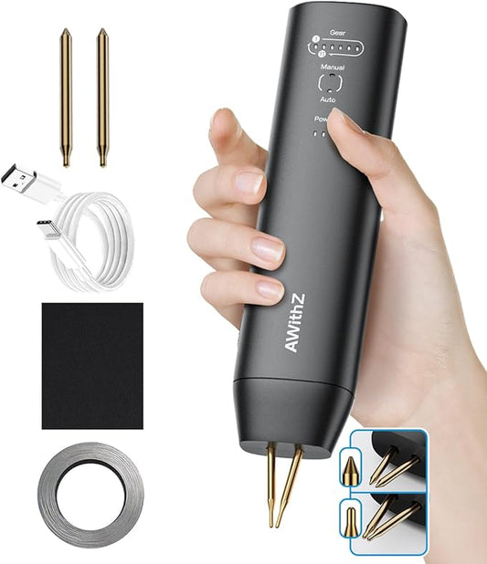 Battery Spot Welder, 11 Gear Adjustable Double-ended Replaceable Pen Tip Spot Welder, Automatic and Manual Modes, Welding Plated Nickel Sheets for DIY 18650 Battery