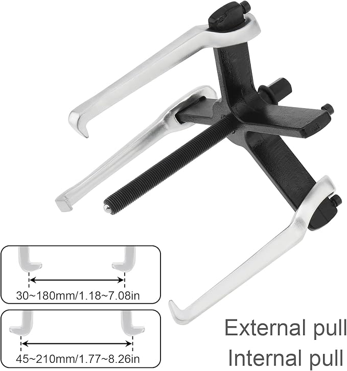 ChgImposs 8" 2 Jaw 3 Jaw Gear Puller, Adjustable Bearing Puller, Reversible Removal Tool for Internal External Pulling, Puller Tool for Removal of Pulleys Flywheels Bearings Gears