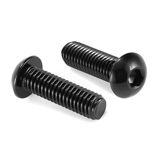 1/4-20 x 1-1/4" Button Head Socket Cap Bolts Screws, 20Pcs 304 Stainless Steel 18-8, Allen Hex Drive, Black Oxide by SG TZH(with Hex Spanner)