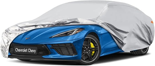 Waterproof Car Cover for Chevrolet Chevy Corvette/Stingray (2020-2024), 5 Layers Compatible with Chevrolet Chevy Corvette/Stingray All Weather, Snowproof Windproof Rain Ice Sun UV Protection