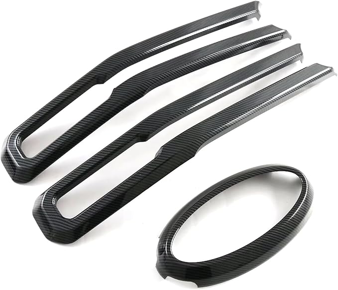 HIGH FLYING for Ford Ranger 2024 2025 Car Exterior Accessories Front Middle Grille Insert Bumper Overlay Carbon Fiber Style ABS 3pcs (Only Fit XLT/XL/XLS)