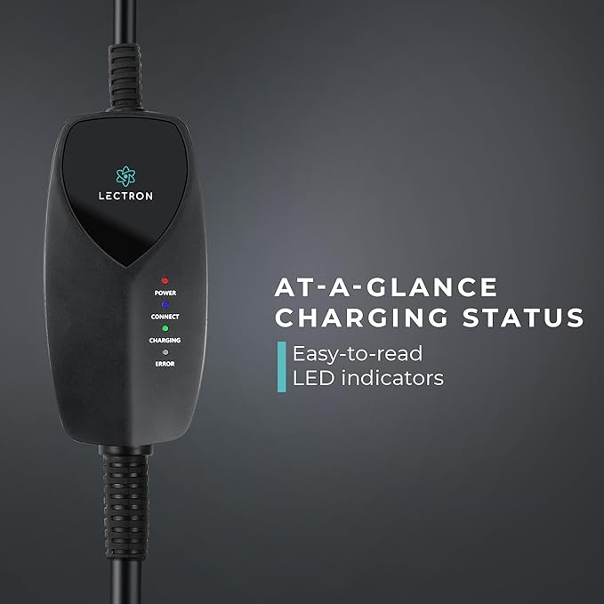 Lectron Level 1 J1772 EV Charger (WiFi) with App Control - 120V, 12 Amp, & 16 ft Cord - Portable Charger for J1772 EVs with NEMA 5-15 Plug - Compatible with All J1772 Evs