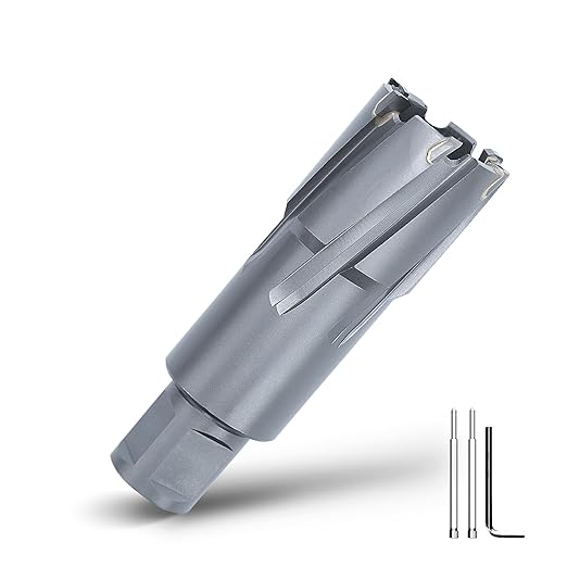 15/16" x 1-3/8" Annular Cutter with Weldon Shank,Carbide Tip Annular Drill Bit for Stainless Steel, Iron (1-3/8" Depth, 15/16" Diameter)