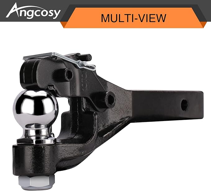 10-Ton Pintle Hook Trailer Hitches Receiver Hook Combination 2-5/16” Hitch Ball, 20000 lbs, 15-1/2” Length