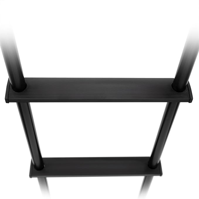 RecPro RV 92" Universal Exterior Rear Ladder | 250 lb Max Weight | Lightweight Aluminum | Made in The USA (Black)