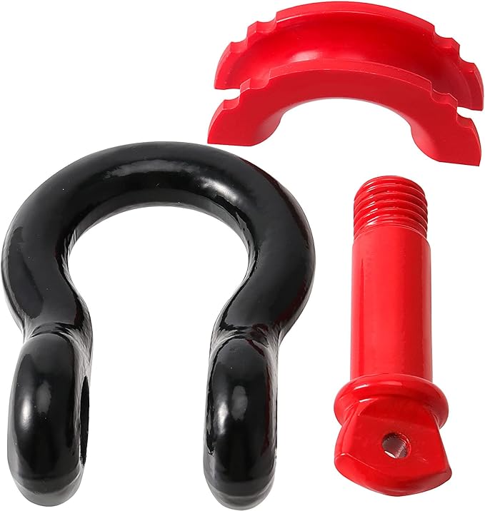 4 Pack 3/4 Inch D Ring Shackle, Heavy Duty D Ring Towing Shackle with 7/8 Pin, Maximum Break Strength 41887 Lbs, 19 Ton, Bow Shackle for Tow Strap, Winch, Off Road, Towing, Vehicle Recovery