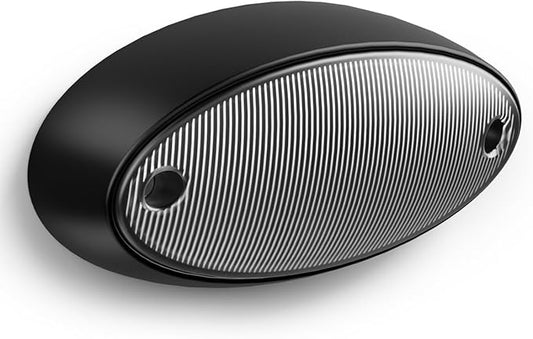 Safoner LED RV Porch Light Exterior Oval- 1400LM Bright White & Amber Switchable Lighting, IP67 Waterproof Aluminum Exterior Fixture- 12V Outdoor Light for Travel Trailer, Camper, Motorhome (Black)