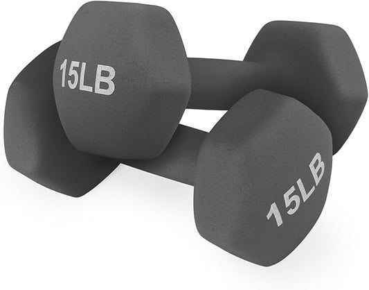 MADOG Dumbbell Set, Anti-Slip Neoprene Coated Hexagon Hand Weights for Home Gym Equipment Workouts Strength Training