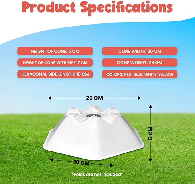GSi Hurdle Training Cones | Multi Pack Sets | Dual Purpose Agility Cones with Holes | Ideal for Soccer, Kids, Dog, and Sports Training