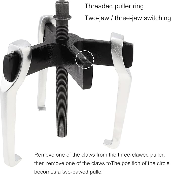 ChgImposs 6" 2 Jaw 3 Jaw Gear Puller, Adjustable Bearing Puller, Reversible Removal Tool for Internal External Pulling, Puller Tool for Removal of Pulleys Flywheels Bearings Gears