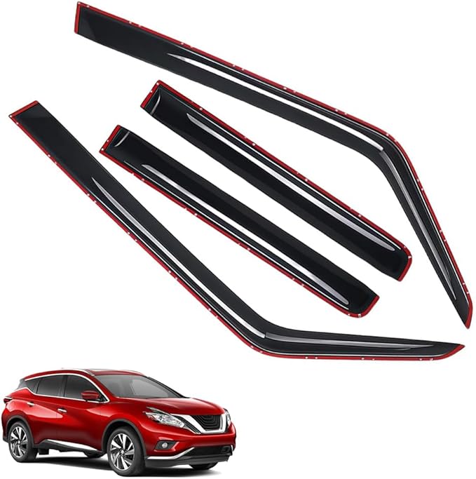 in-Channel Window Visors Rain Guards FIT Nissan Rogue 2014-2020 SUV (2014-2020) – 4-Piece in-Channel Dark-Smoke Polycarbonate Vent Deflectors