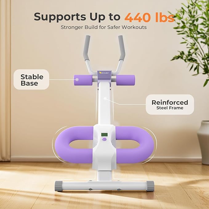 Ab Machine, Adjustable Ab Trainer Machine for Abs Workout at Home Gym, Foldable, Knee Protection, Abdominal Trainer for Stomach Workout