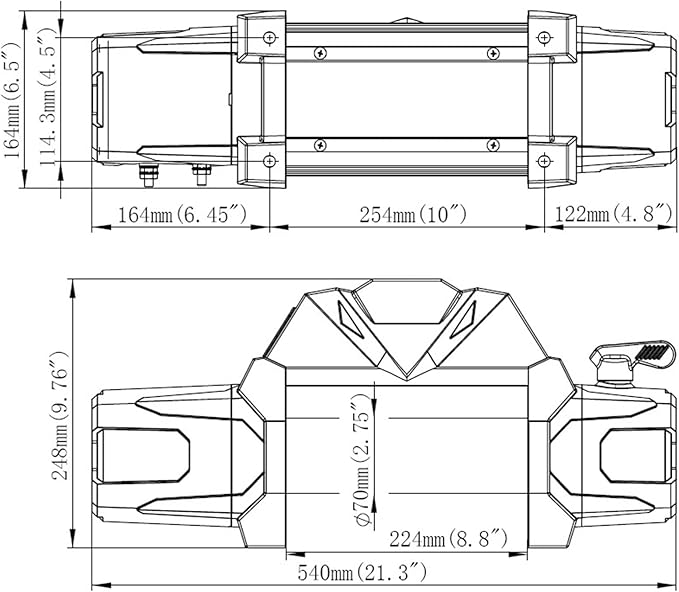 POLESTAR 12V DC 12,000 lb Electric Winch with Waterproof Synthetic Rope 3/8" Diameter x 82' Length, Wireless Remote Control