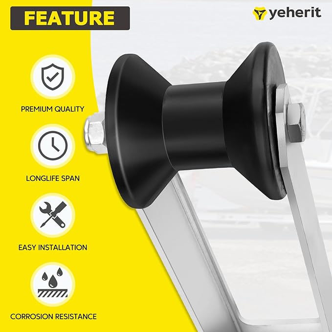 Boat Trailer Winch Post with Trailer Roller Compatible with 3" W X 4" H Trailer Tongue Winch Stands, Height Adjustable Boat Winch Mounts, Galvanized Steel