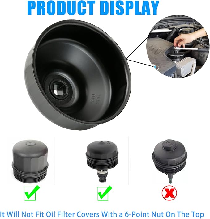 86mm 16 Flutes Oil Filter Wrench Replacement for BMW and Volvo, Oil Filter Cap Removal Tool to Change Oil, Oil Filter Socket Wrench Kit