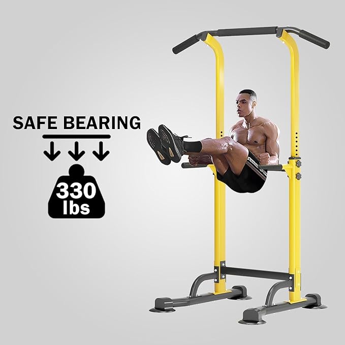 Multi-Functional Power Tower for Home Gym: Adjustable Pull Up & Dip Station with 400 LBS Capacity, Space Saving Strength Training Equipment for Men and Women