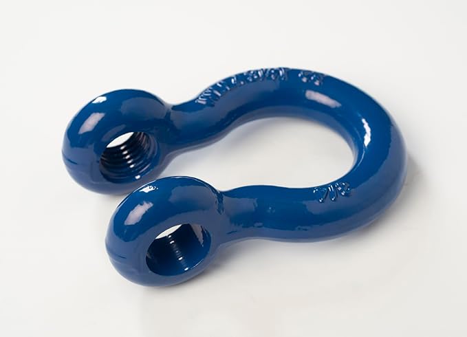 Hi-Gear Pack of 2 Blue Bow Shackles 3/4" D Ring Shackle Rugged Unbreakable 28.5 Ton (57,000 Lbs) Maximum Break Strength with 7/8'' Pin Bow Screw Heavy Duty D Ring for 4x4 Vehicle Recovery