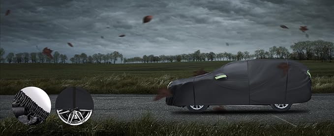 Car Cover Custom Fit for Honda CRV 1997-2025,Toyota RAV4 1996-2025, 6 Layers Truck Cover Waterproof All Weather for Automobiles,Outdoor Full Exterior Cover,Rain, Sun, Wind Protection,Black