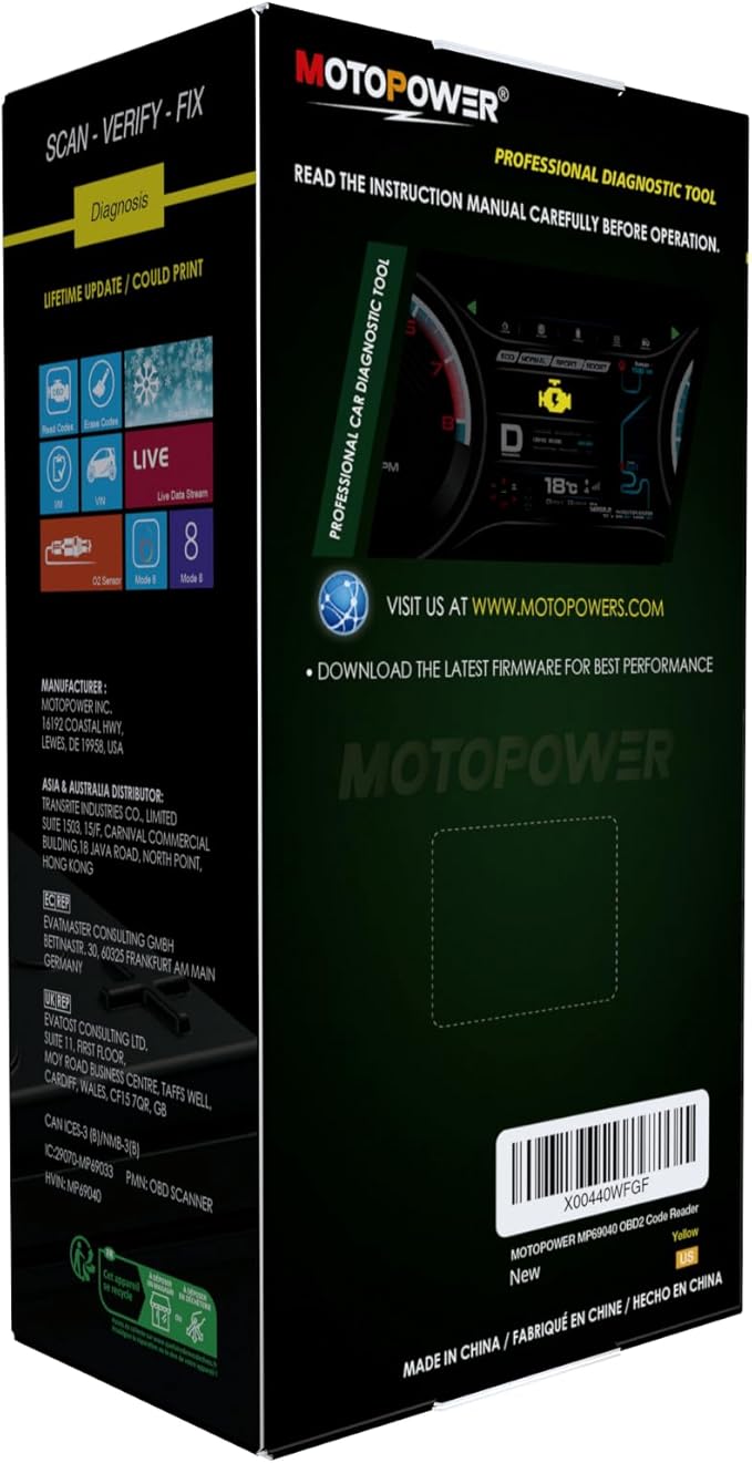 MOTOPOWER MP69040 Car OBD2 Scanner Code Reader Engine Fault Code Reader Scanner CAN Diagnostic Scan Tool for All OBD II Protocol Cars