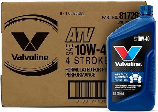 Valvoline 4-Stroke ATV/UTV SAE 10W-40 Motor Oil 1 QT, Case of 6